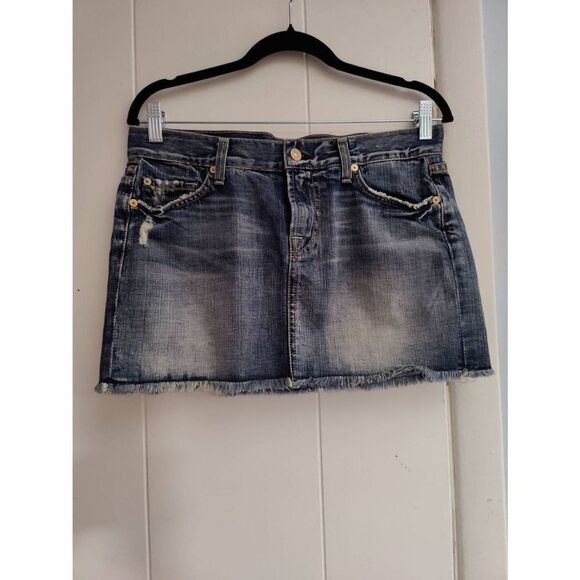 Seven7 Dresses & Skirts - Seven7 Intentionally Distressed Rhinestone Embellished Mini Skirt